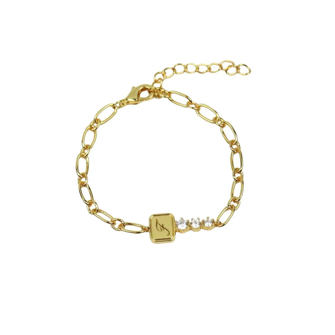 Hazel Custom Engraved Key Bracelet - Ahava J | Ahava Jewels