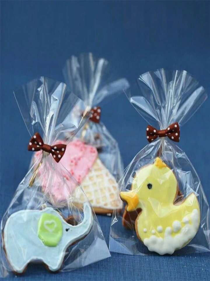 100pcs Clear Flat Open Top Candy Bags Cookie Packaging Bag Wedding Party Sweets Lollipop OPP Plas... | SHEIN