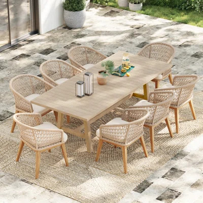 Rectangular Outdoor Dining Set With Cushions | Wayfair North America