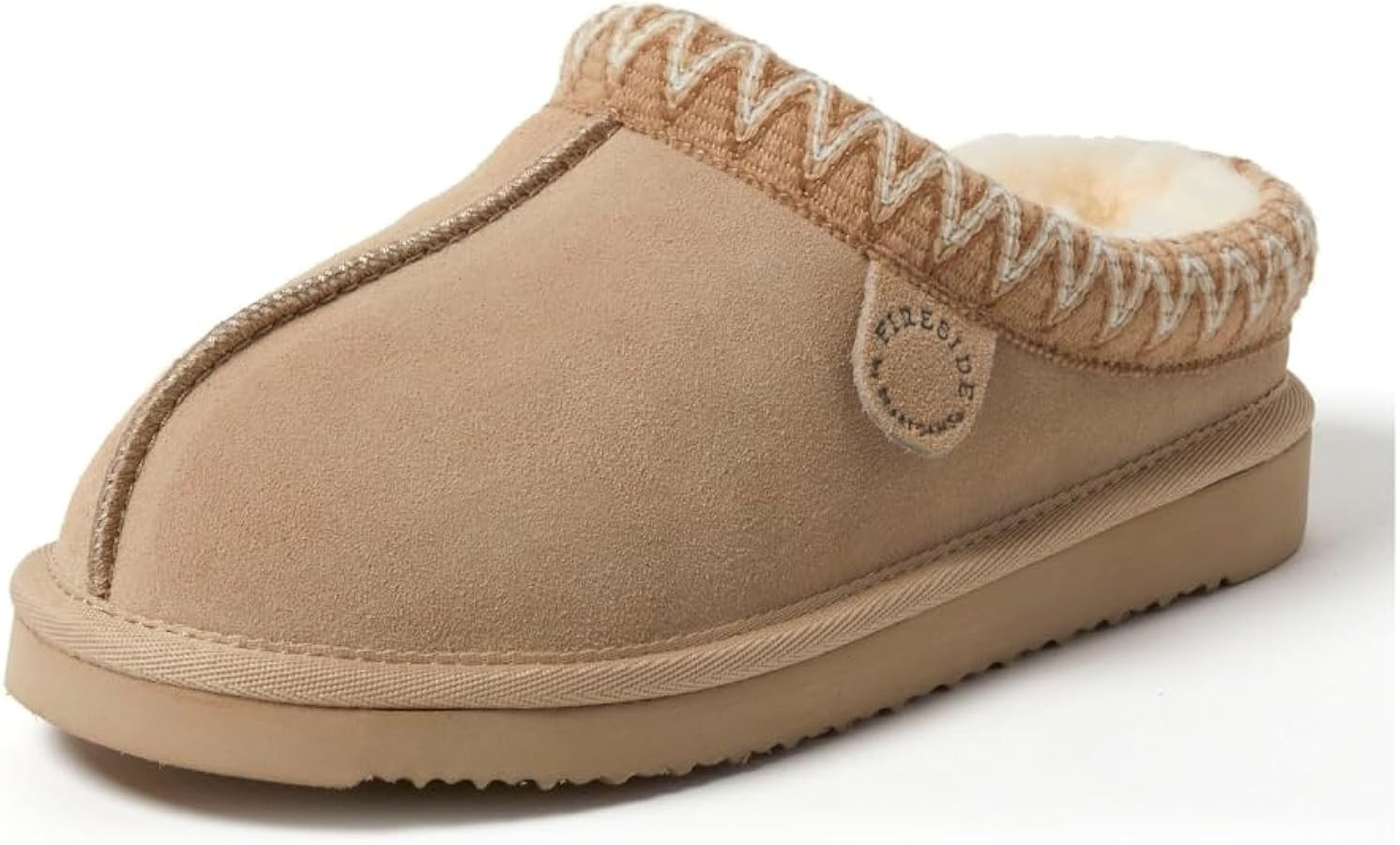 Fireside by Dearfoams Women’s Greta Genuine Shearling Clog Slippers, 100% Natural Suede Clogs f... | Amazon (US)