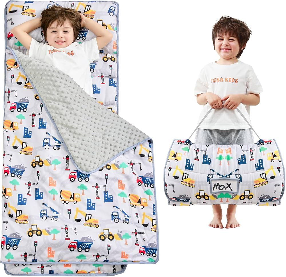 Toddler Nap Mat with Pillow and Blanket, Extra Large Rolled Napping Mats,Slumber Bags for Boys Gi... | Amazon (US)