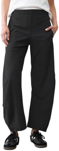 LOMON Barrel Pants for Women Hidden Elastic Quick Dry Travel Crop Ankle Wide Leg Golf Trousers wi... | Amazon (US)
