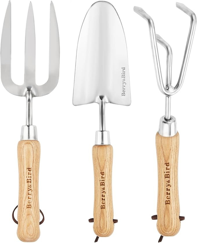 Berry&Bird Garden Tool Set 3 Pieces Stainless Steel Heavy Duty Gardening Kit Includes Hand Trowel... | Amazon (US)