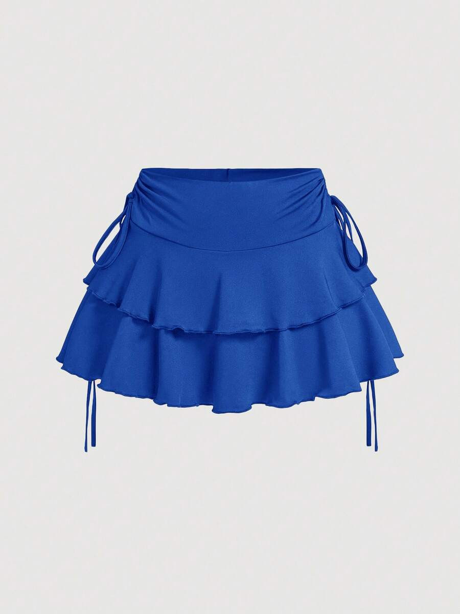 SHEIN MOD Women's Solid Color Pleated Twist Design Casual Versatile Date Night Skirt | SHEIN