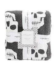 textured skulls blanket | TJ Maxx