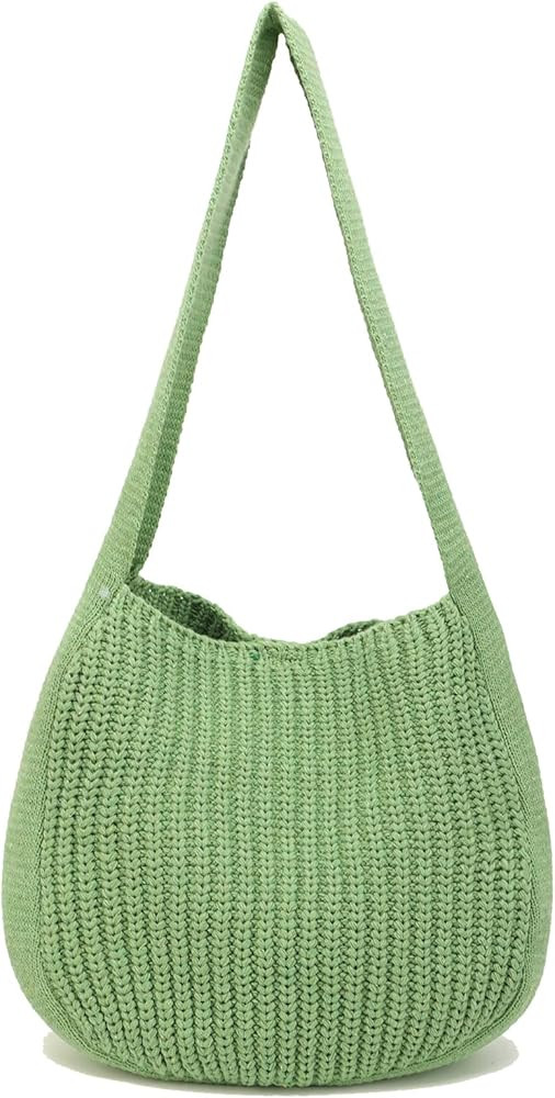 ENBEI Women's Shoulder Handbags Crocheted Bags Large knit bag Tote bag aesthetic for school cute ... | Amazon (US)