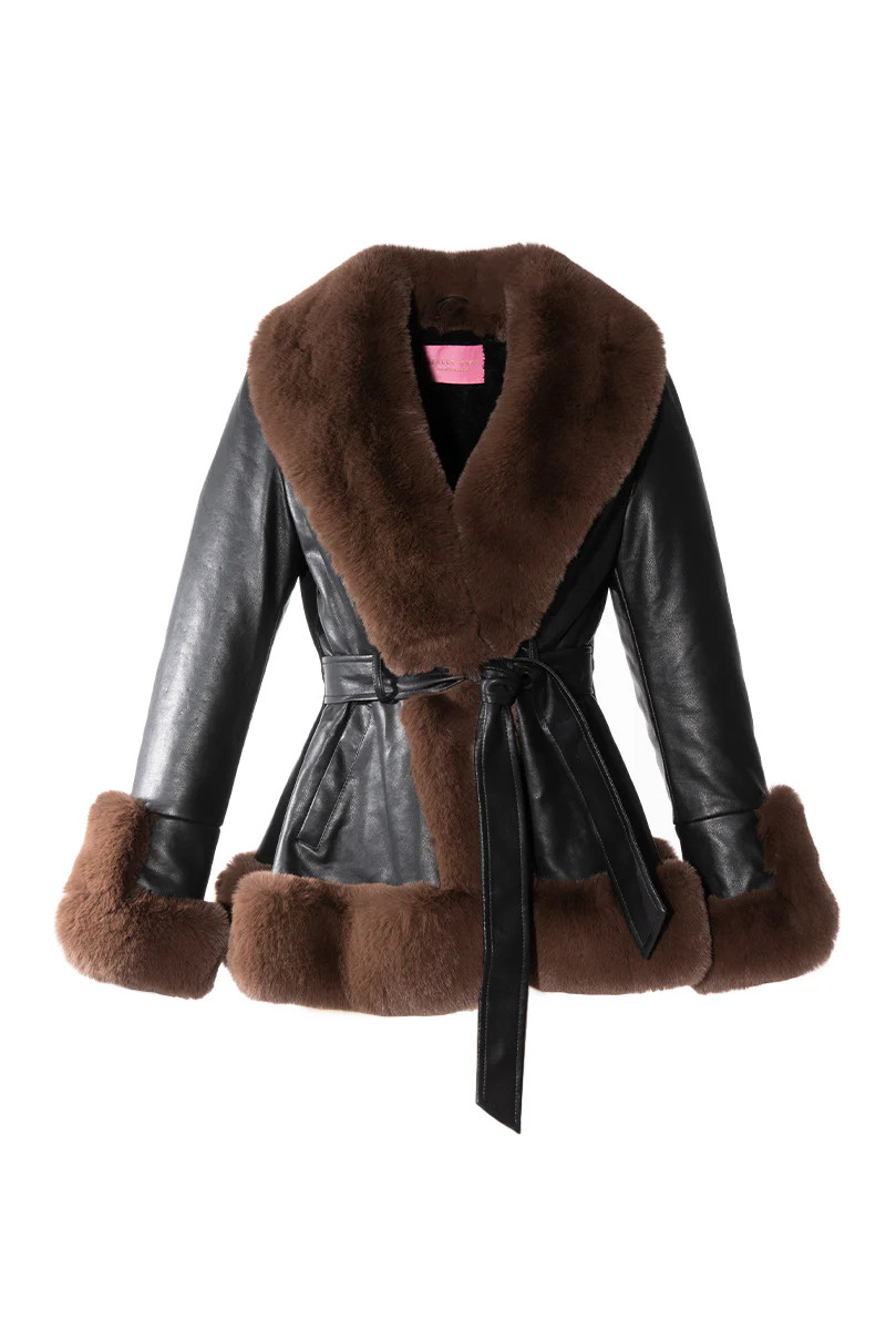 KENZY-BROWN FAUX FUR COAT | Azalea Wang