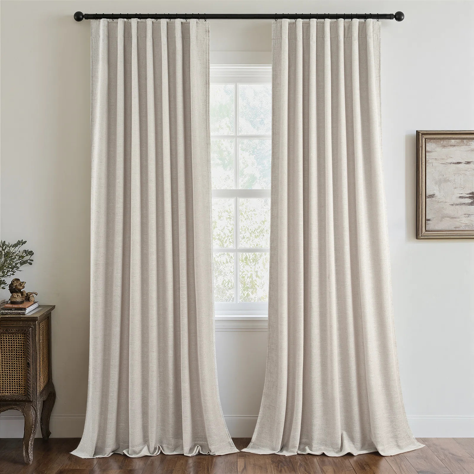 Full Blackout Curtains,Thermal Insulated Drapes,Double Layer Linen Blended Room Darkening Back Ta... | Wayfair North America