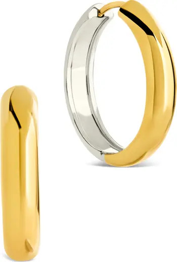Sterling Forever Betina Two-Tone Huggie Hoop Earrings | Nordstromrack | Nordstrom Rack