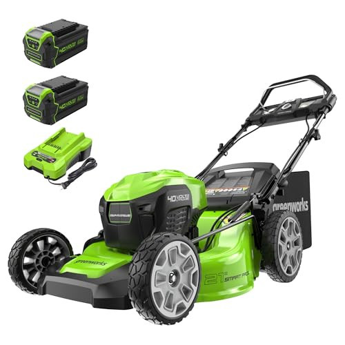 Greenworks 40V 21" Brushless Cordless (Smart Pace / Self-Propelled) Lawn Mower (75+ Compatible Tools), (2) 4.0Ah Batteries and Charger Included | Amazon (US)