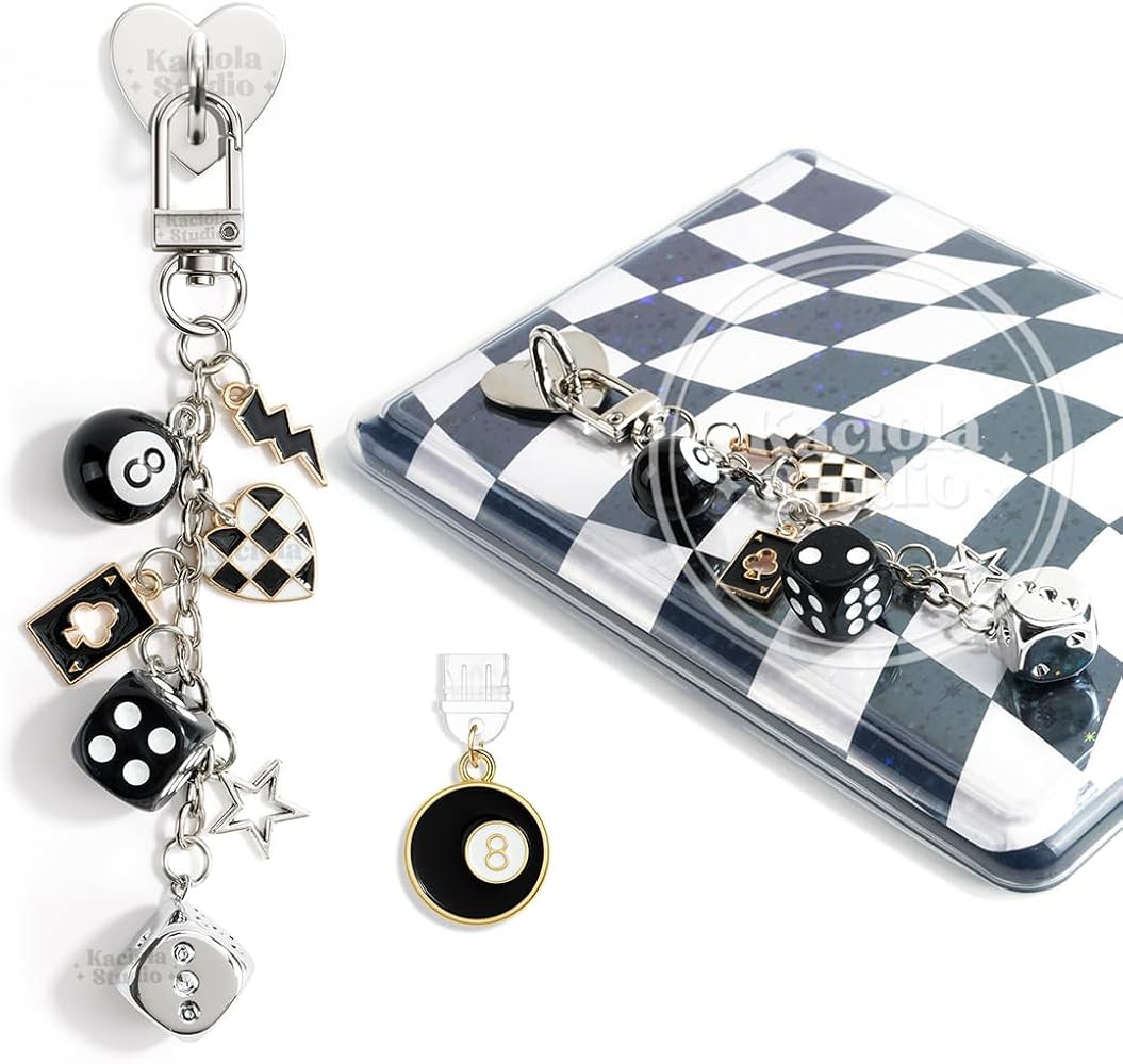 Kaciola Charm Chains for E-Reader with a Type C Charm, Cute E-reader Phone Charms Bracelets Acces... | Amazon (US)