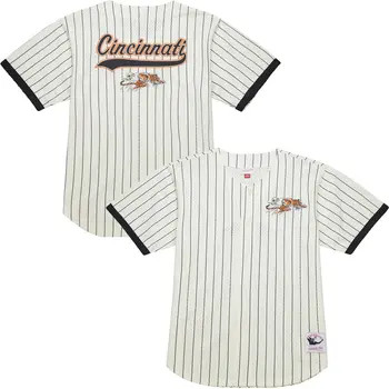 Men's Mitchell & Ness  Cream Cincinnati Bengals Final Seconds Vintage Logo Mesh Button-Up Shirt | Nordstrom