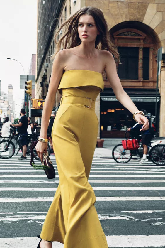 STRAPLESS LONG JUMPSUIT | Zara US