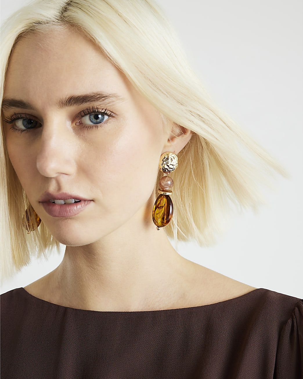 Gold Tort Drop Earrings | River Island UK & IE