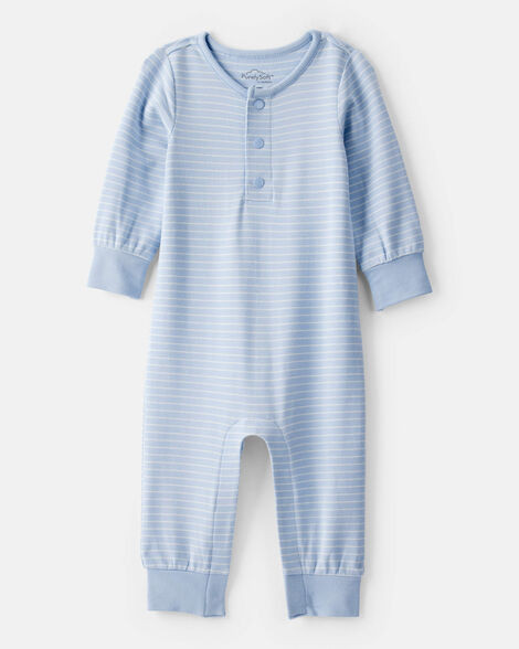Baby Boy PurelySoft Long-Sleeve Jumpsuit - Blue | Carter's Inc