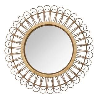 Medium Round Natural Casual Mirror (34 in. H x 34 in. W) | The Home Depot