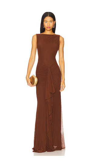Ellie Maxi Dress in Brown | Revolve Clothing (Global)
