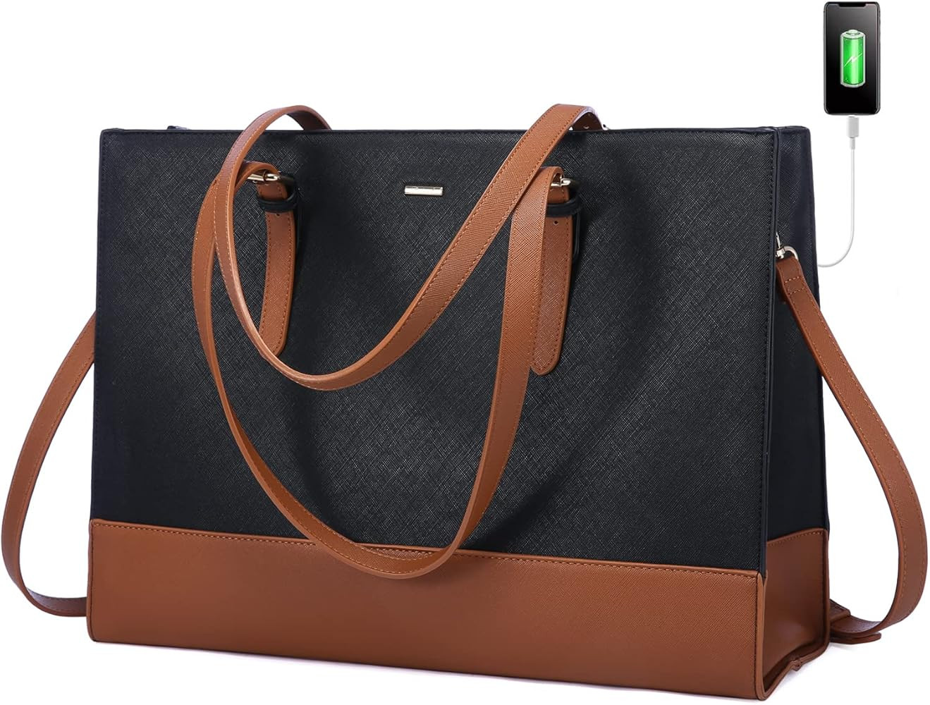 LOVEVOOK Laptop Bag for Women, Fashion Computer Tote Bag 15.6 Inch Large Handbag, Shoulder Bag Pu... | Amazon (US)
