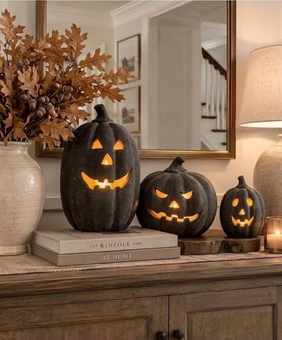 These Amazon jack-o'-lanterns are sold separately and available in three sizes and colors. They create the perfect moody, textured glow for any fall setup.#HalloweenDecor #AmazonHome #FallDecor #JackOLantern

#LTKSeasonal #LTKHome
