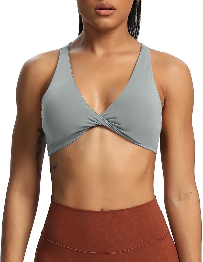 Aoxjox Women's Workout Sports Bras Fitness Backless Padded Satara Low Impact Bra Yoga Crop Tank T... | Amazon (US)
