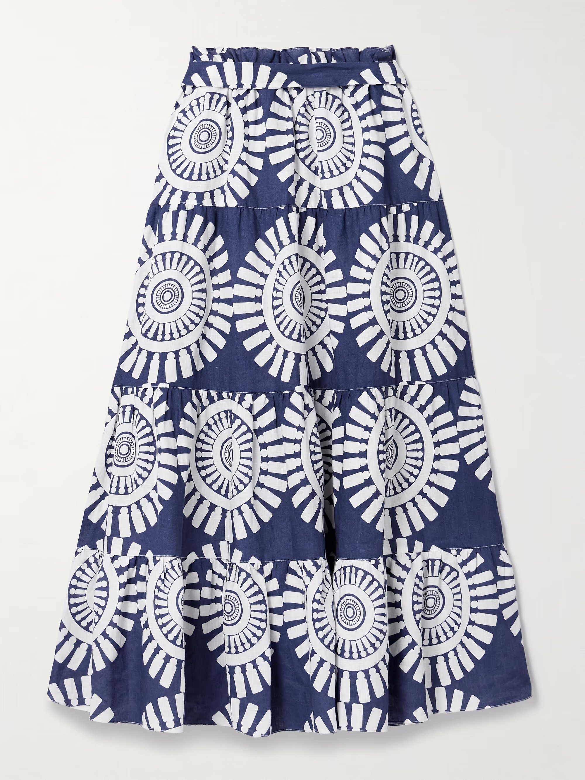Sanaa belted printed linen maxi skirt | NET-A-PORTER (US)