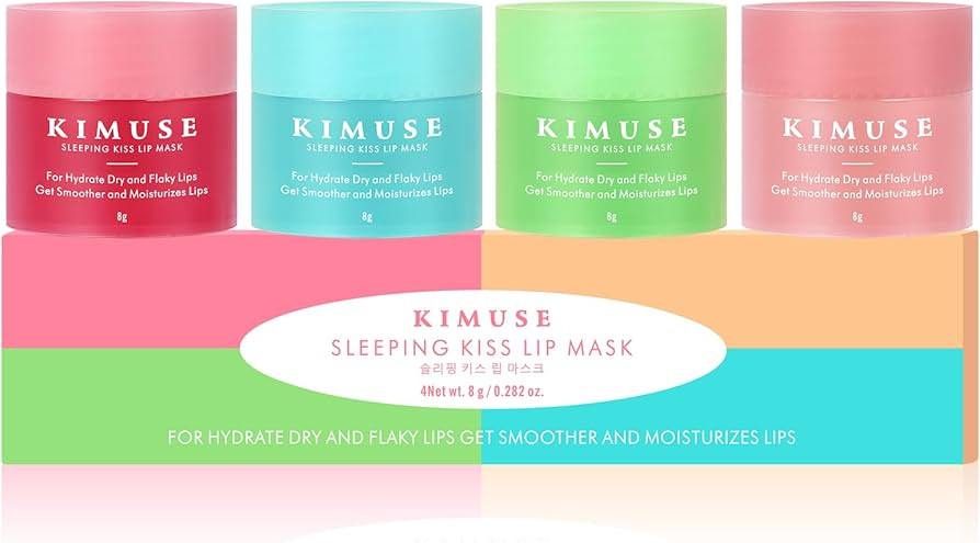 KIMUSE Lip Mask Set, 4PCS Lip Sleeping Mask Overnight Treatment Lip Care Products, Moisturize & N... | Amazon (US)