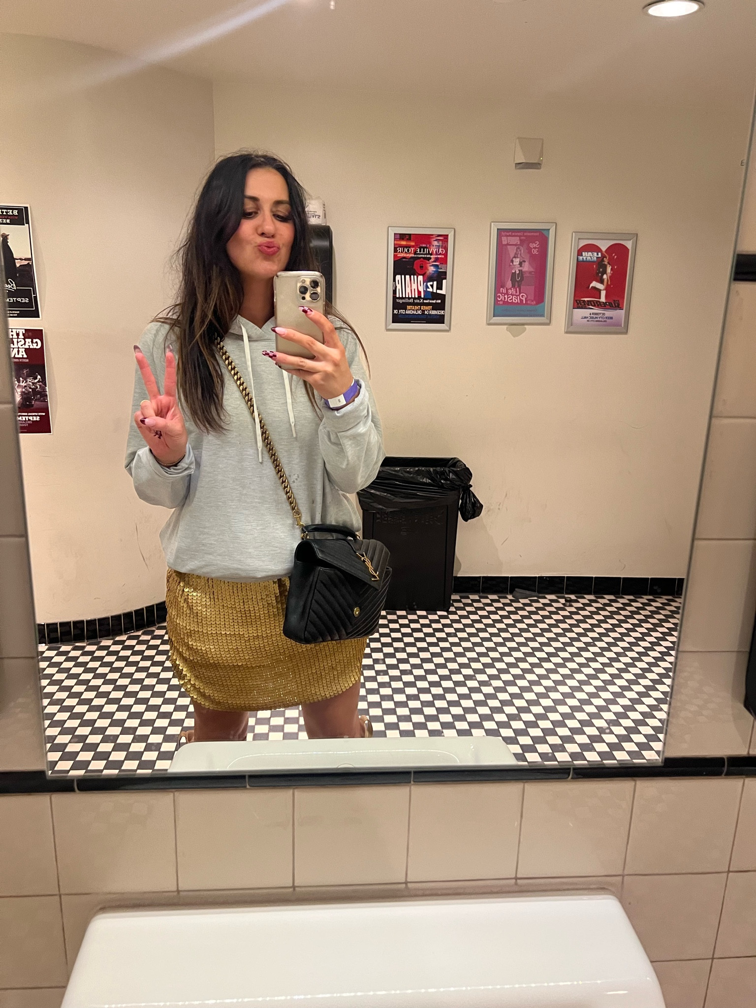 The most beautiful
Fall dress in a vintage gold dress… I paired it with my favorite ysl luxury bag. This photo was after I threw
on a gray lululemon hoodie for our after date night concert. This fall dress is on major sale!! 
.
.
.
.
#weddingguestdress #golddress #erastour #sequinsdress #giftsforher #momstyle #concertdress

#LTKGiftGuide #LTKparties #LTKwedding