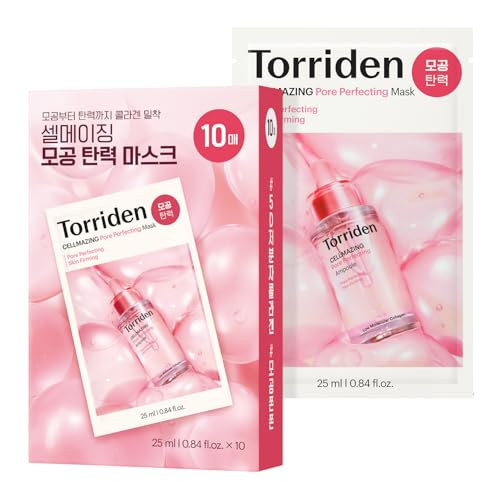 Torriden CELLMAZING Pore Perfecting Mask (10 Sheets) | Elasticity-Boosting Mask for Pores | 5D Collagen Complex, Peptide | Valentine's Gift for Women | Korean Face Mask | Amazon (US)