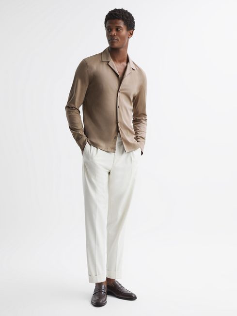 Reiss Fawn Spence Mercerised Cotton Long Sleeve Shirt | Reiss UK