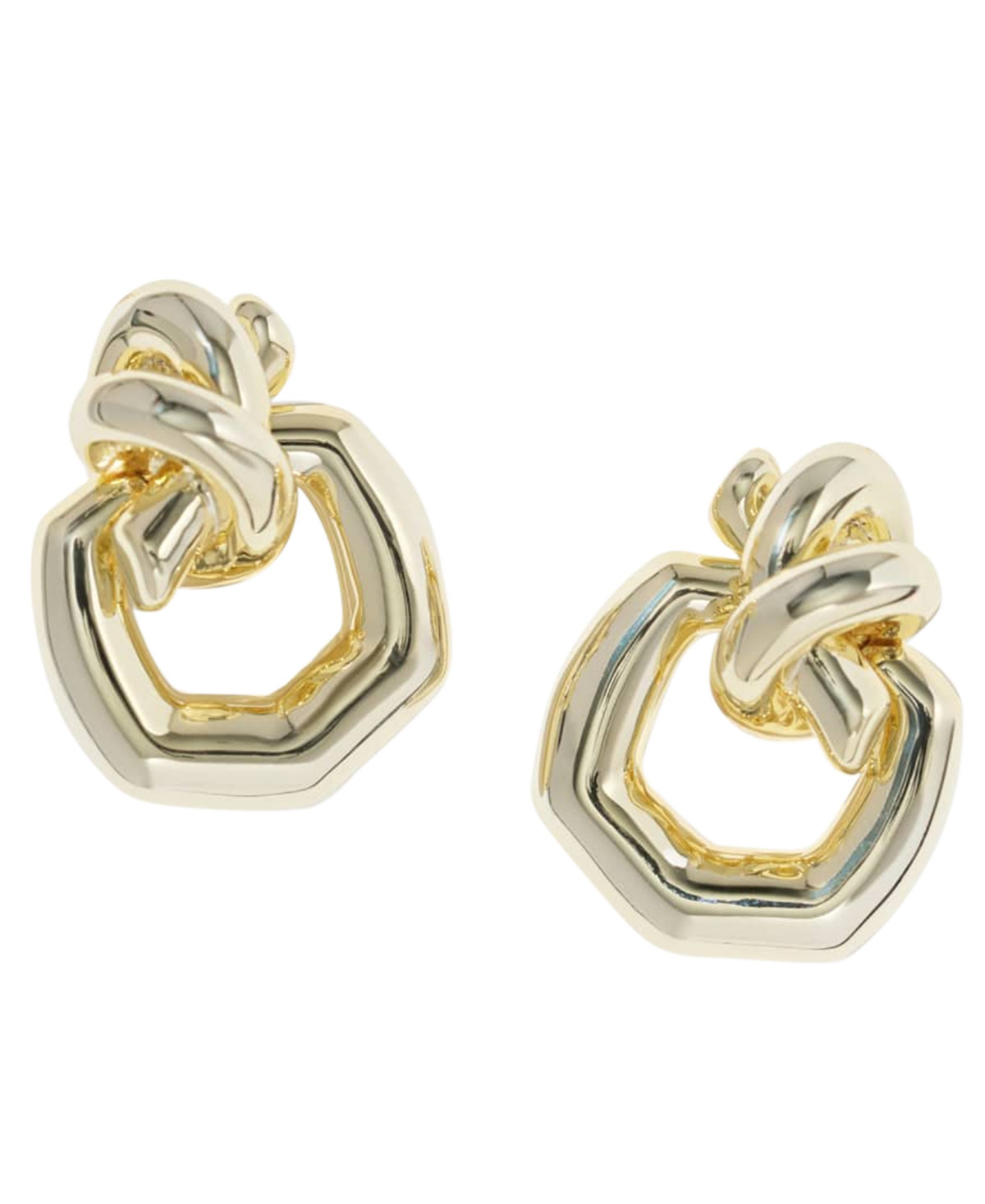Kendra Scott Metal Plated Parker Knot Open Frame Earrings - Two-Tone | Macy's
