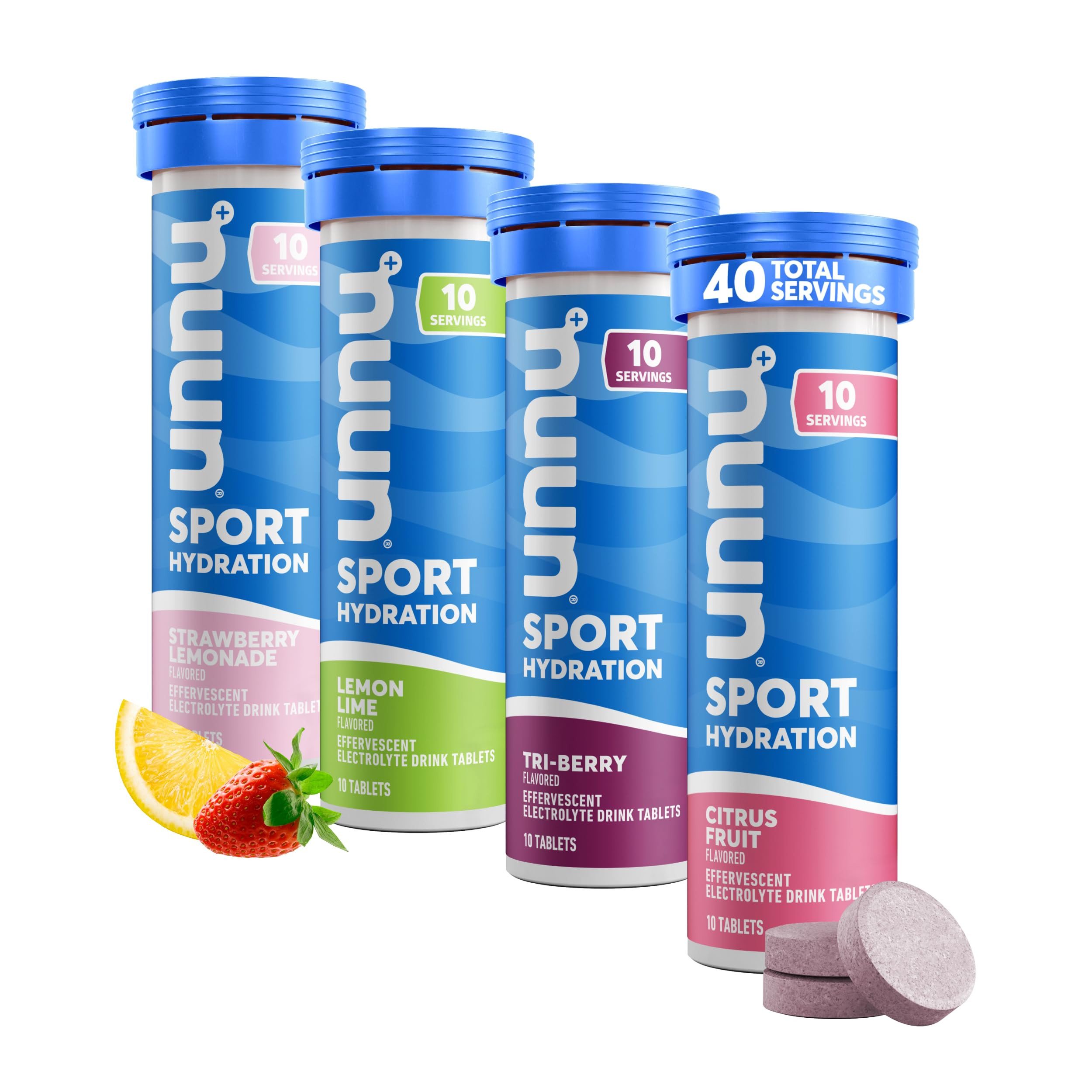 Nuun Sport Electrolyte Tablets for Proactive Hydration, Mixed Flavors, 4 Pack (40 Servings) | Amazon (US)