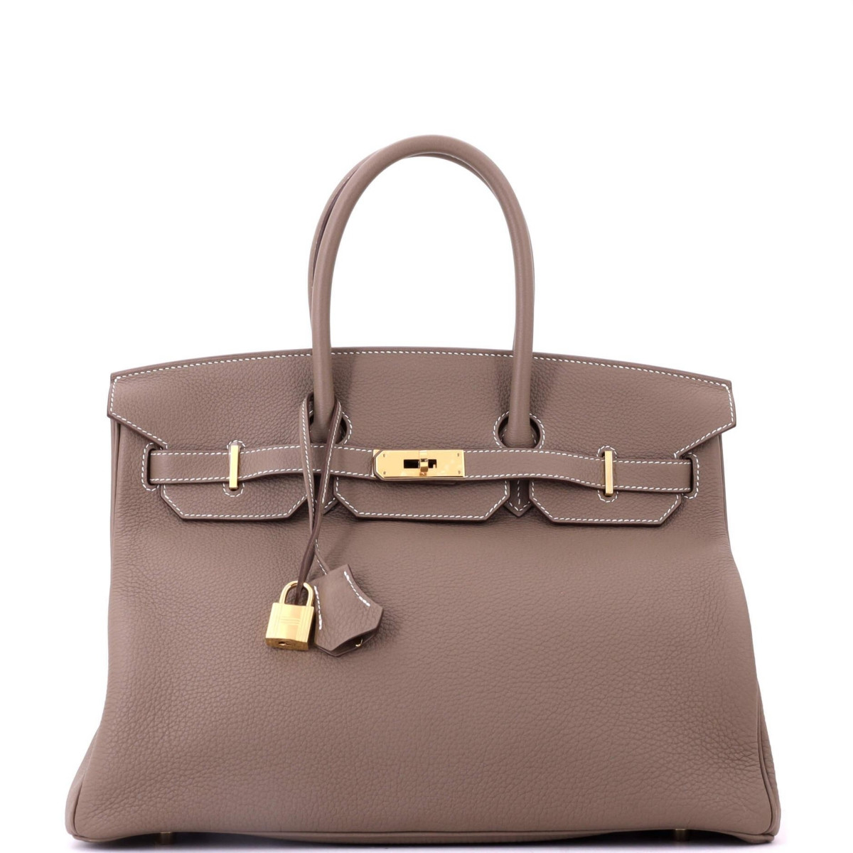 Pre-Owned HERMES Birkin 35 Handbag Grey Togo with Gold Hardware - Grey | Macy's