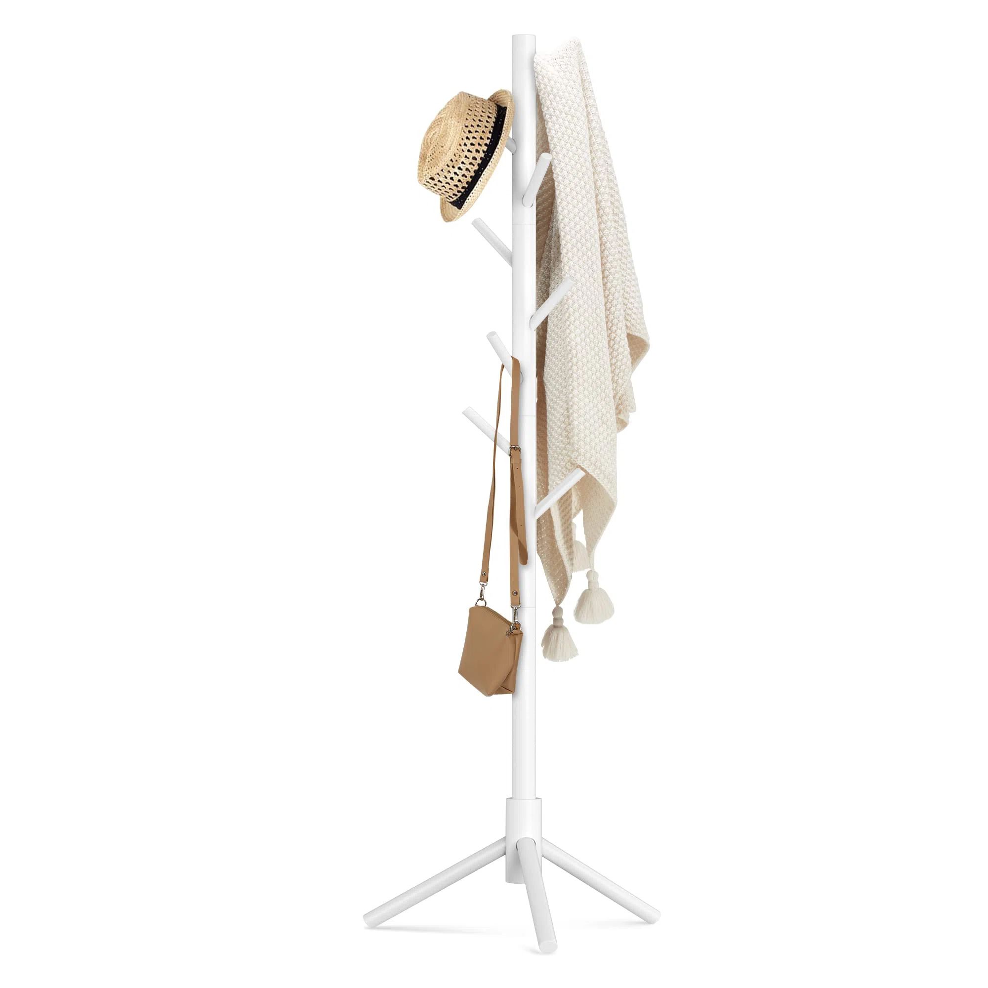 Adosinda Solid Wood Freestanding 8 - Hook Coat Rack | Wayfair North America