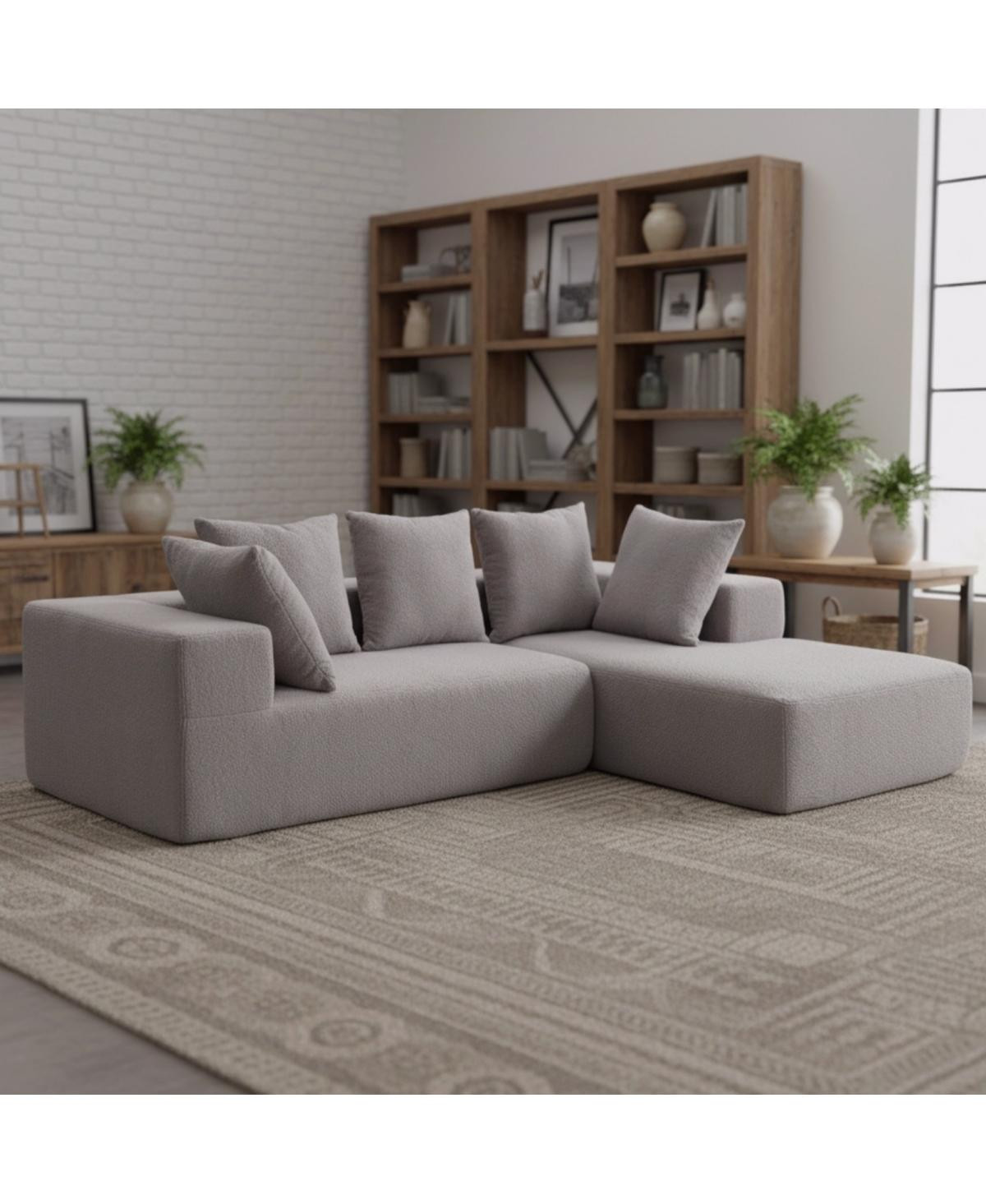 Streamdale Furniture Modern Gray Fabric Sofa with Plush Cushions and Pet-Friendly Design - Grey | Macy's