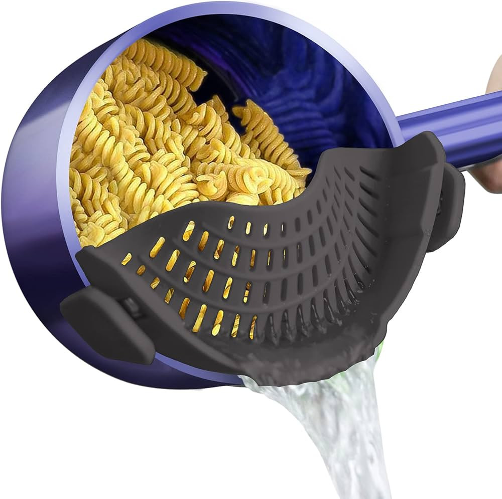 AUOON Clip On Strainer Silicone for All Pots and Pans, Pasta Strainer Clip on Food Strainer for M... | Amazon (US)