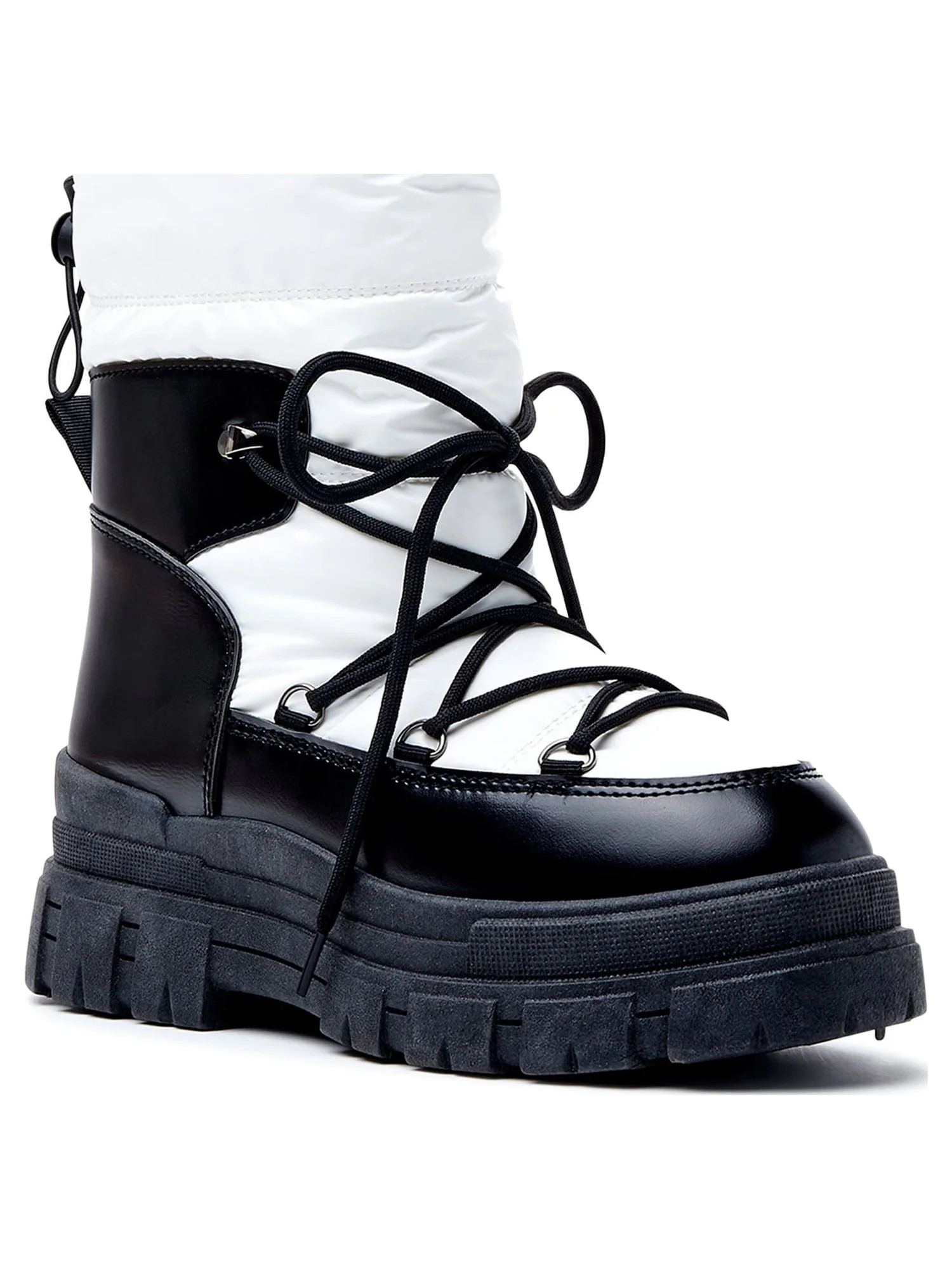 Scoop Women's Quilted Lug Sole Lace Up Boots | Walmart (US)