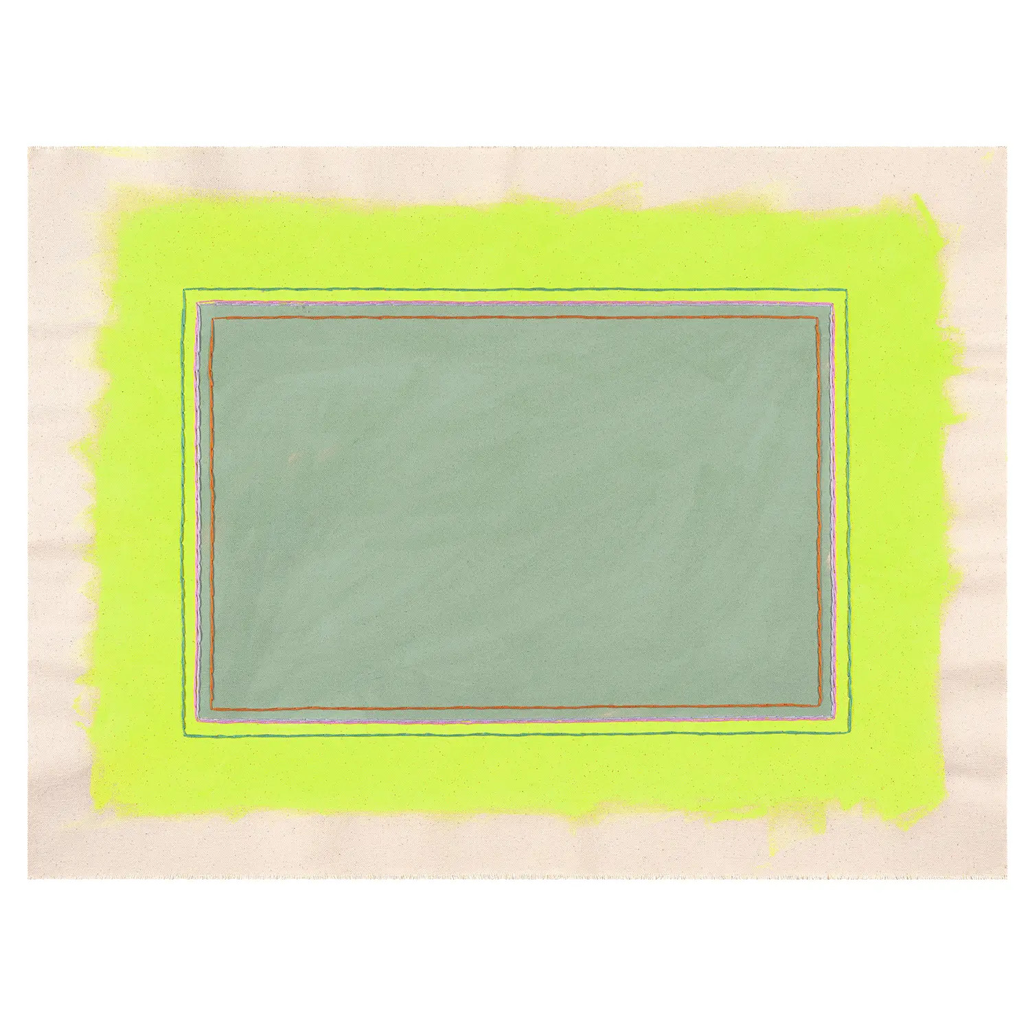 Contemporary Minimalist Abstract Sage Green and Neon Fine Art Print, Unframed 16 X 20 | Chairish
