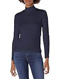 Lacoste Women's Long Sleeve Interlock Cotton Turtleneck, Navy Blue, 10 | Amazon (US)