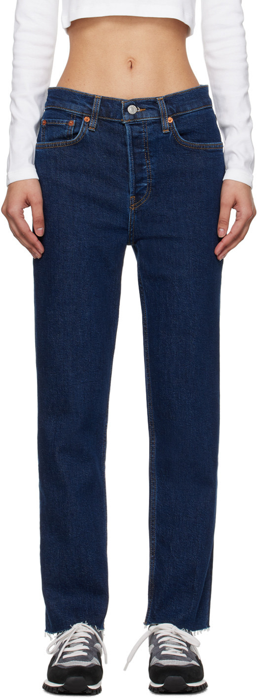 Re/Done Blue 70s Stove Pipe Jeans | SSENSE