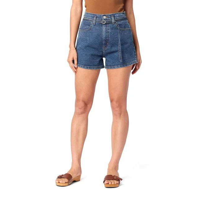 Levi Strauss Signature Women's Vintage A-Line Belt Shorts, Sizes 0-14 - Walmart.com | Walmart (US)