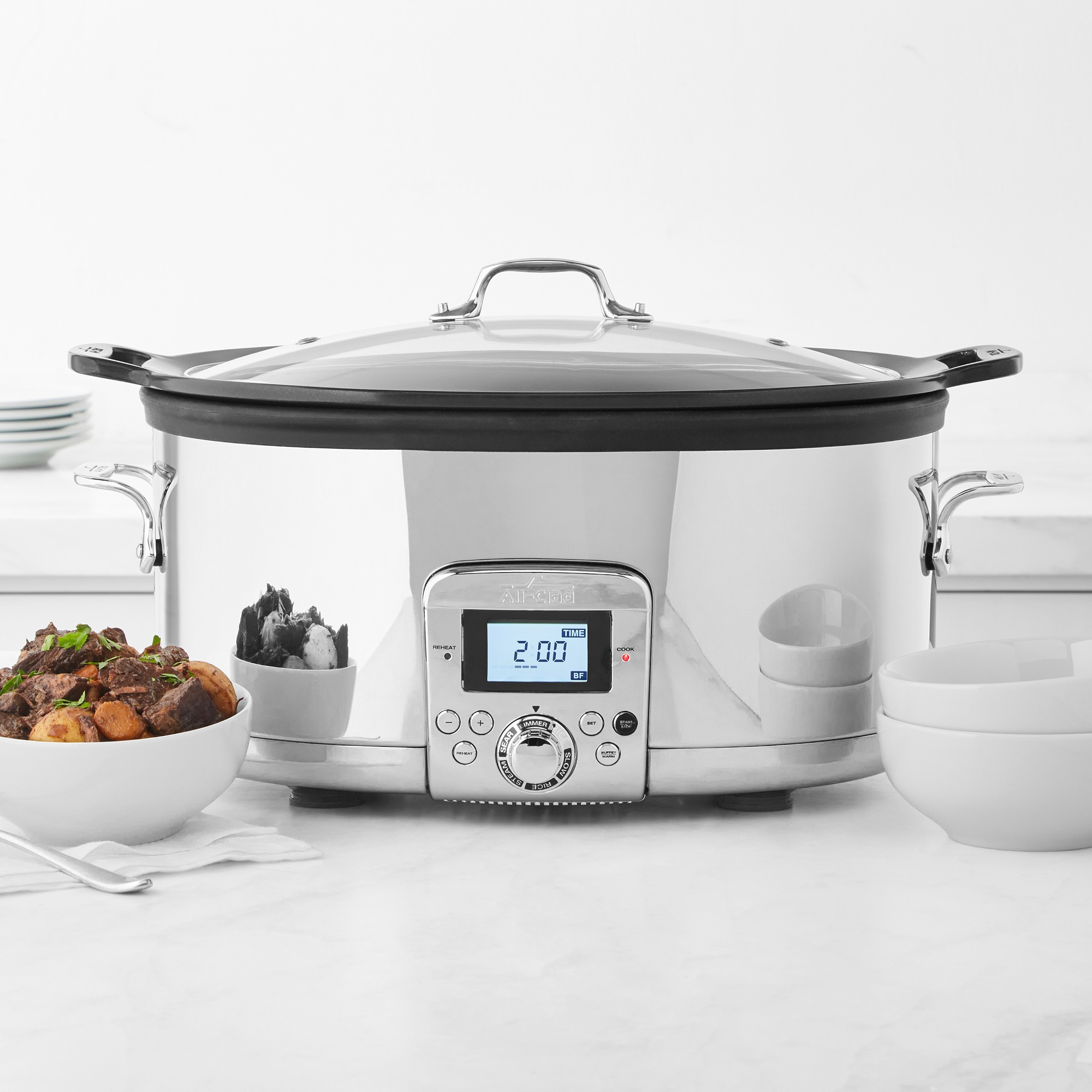 All-Clad Gourmet Plus Slow Cooker with All-In One Browning, 7-Qt | Williams-Sonoma