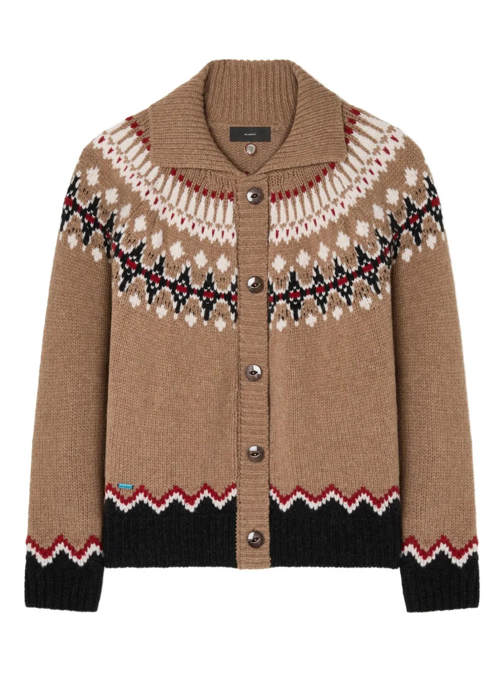 Alanui Sweet Winter fair-isle Wool Cardigan | Brown | FARFETCH | Farfetch Global