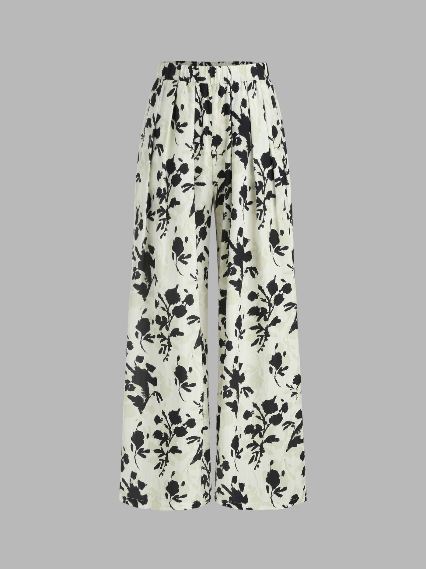 High Elastic Waist Floral Wide Leg Trousers | Cider