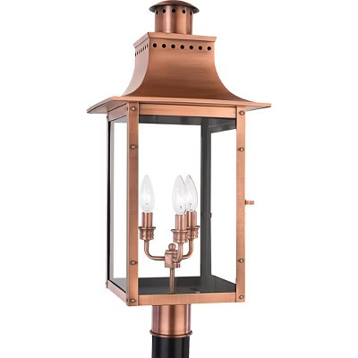 Chalmers 3-Light Aged Copper Outdoor Post Lantern | Target
