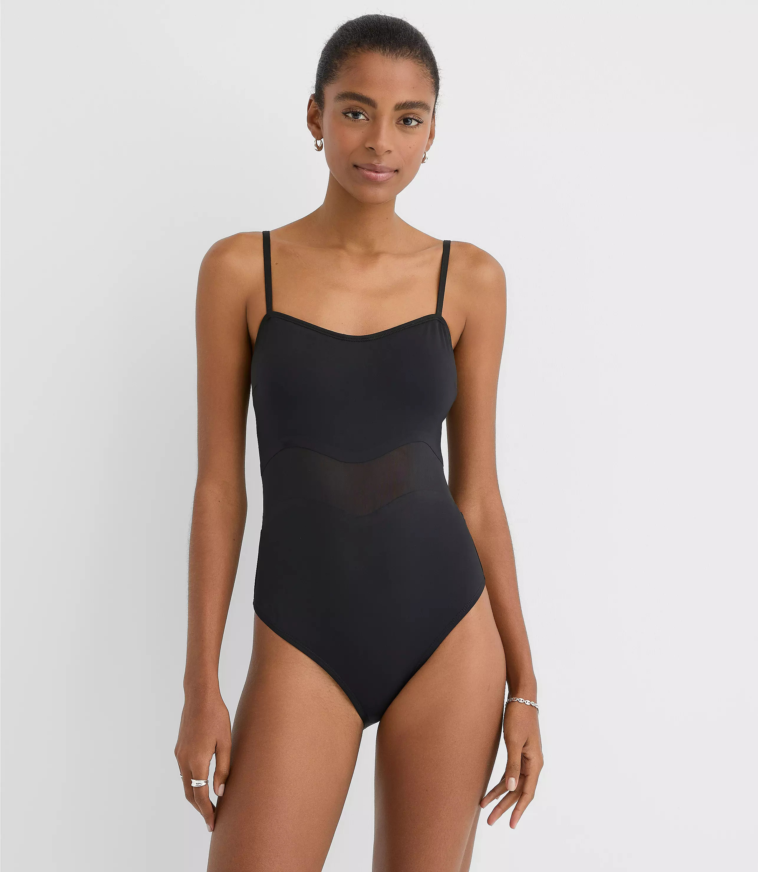 LOFT Beach Mesh One Piece Swimsuit | LOFT