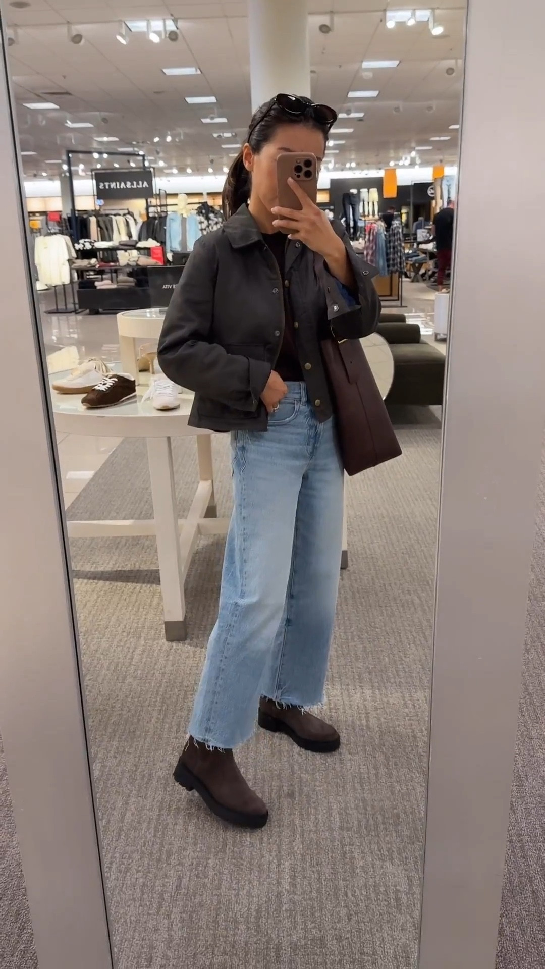 Nordstrom fall finds! Wearing my Madewell wide crop jeans 24 petite "hallstead" wash. 

1st outfit in the intro: trying on LRL coat sz 0 (see similar & more petite friendly in my recent LTK from Abercrombie) and Mango suede loafers size 5

• Nordstrom water resistant Chelsea boot sz 5 - runs a little big, go down half if you’re between sizes. Worn with J.Crew barn jacket xxs (see recent LTK), Madewell tote bag 

• Nordstrom soft suede Maddox ballet flat - they didn’t have my size in store so I’m trying on a 6 , but I would take my usual size 5

• BDG Urban Outfitters faux suede zip jacket Xs, in the second part of that video clip I folded the extra sleeve length in a little bit

• AllSaints suede bomber jacket sz 2 - Very petite friendly shorter fit and I would size up. High quality, nice weight and lined. Worn with Sezane leopard flats 

• Sam Edelman horse bit loafers sz 5.5 - comfy right off the bat. I have multiple colors and wear these all the time. 

• Steve Madden knee high boot - these are a thinner faux suede material with stretch. Trying on a size 6.5, but take do my usual 5.5 in these

@nordstrom #nordstrompartner 

Fall outfit, petite friendly, suede jackets, rain boots and flats

#LTKFallSale 

#LTKStyleTip #LTKPetite