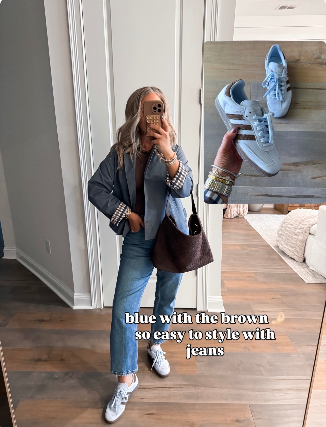 Amazon fashion Amazon finds fall shoes, fall sneakers I love, adidas run tts, plaid cropped trench size small, jeans size 29 extra short