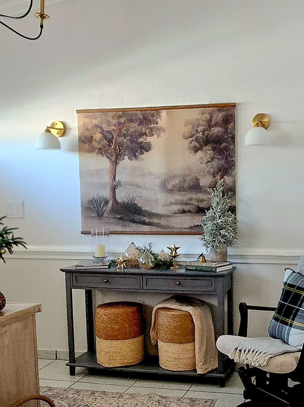 Brass Wall Sconces & Soft Traditional Entryway Styling✨Warm brass sconces, layered greenery, and simple textures to create a calm, welcoming foyer. Linking similar sconces, console, and styling pieces.

#LTKHome #LTKStyleTip #LTKFamily