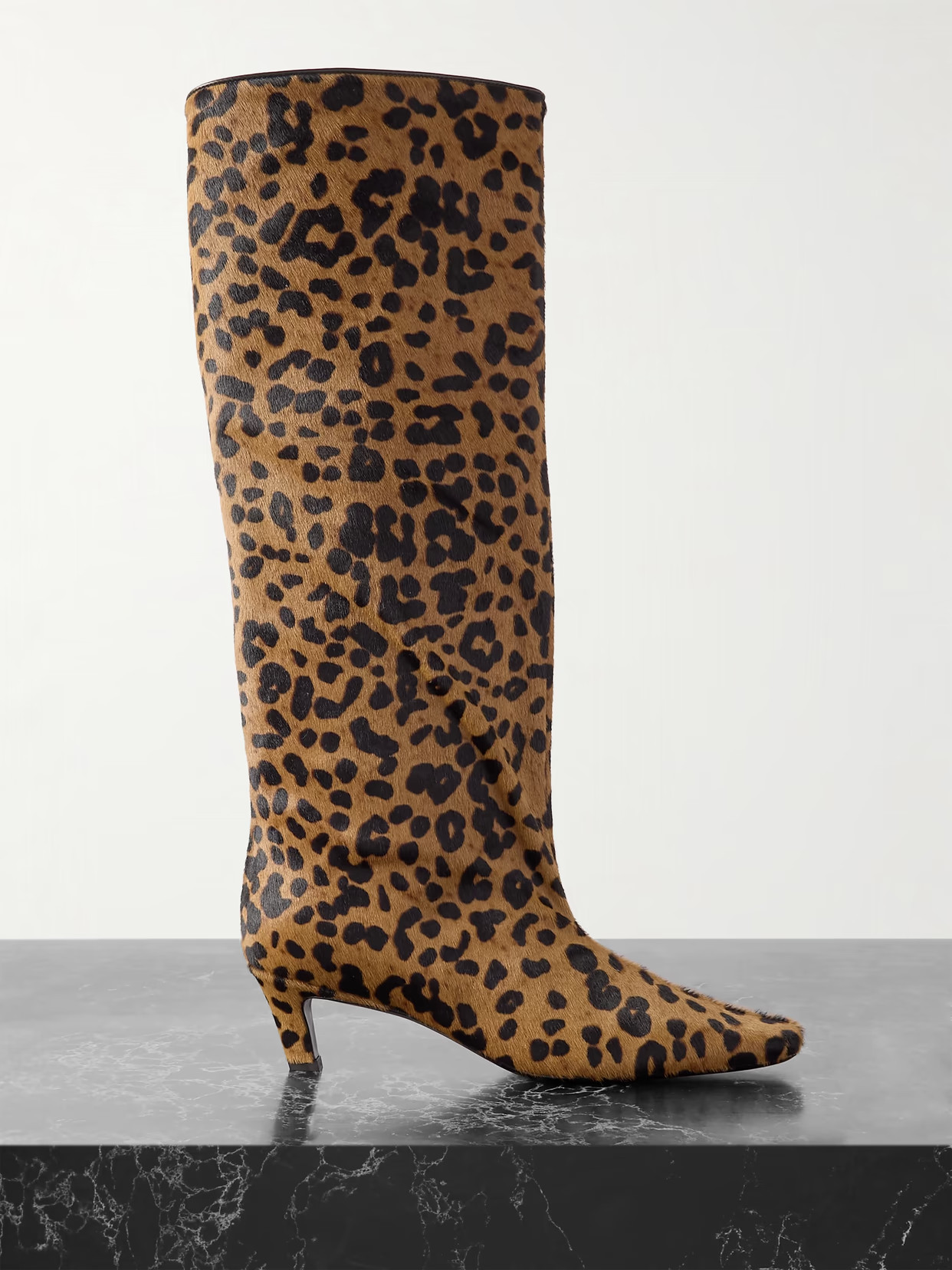 TOTEME - The Wide Shaft Leopard-print Calf Hair Knee Boots - Leopard print | NET-A-PORTER (UK & EU)