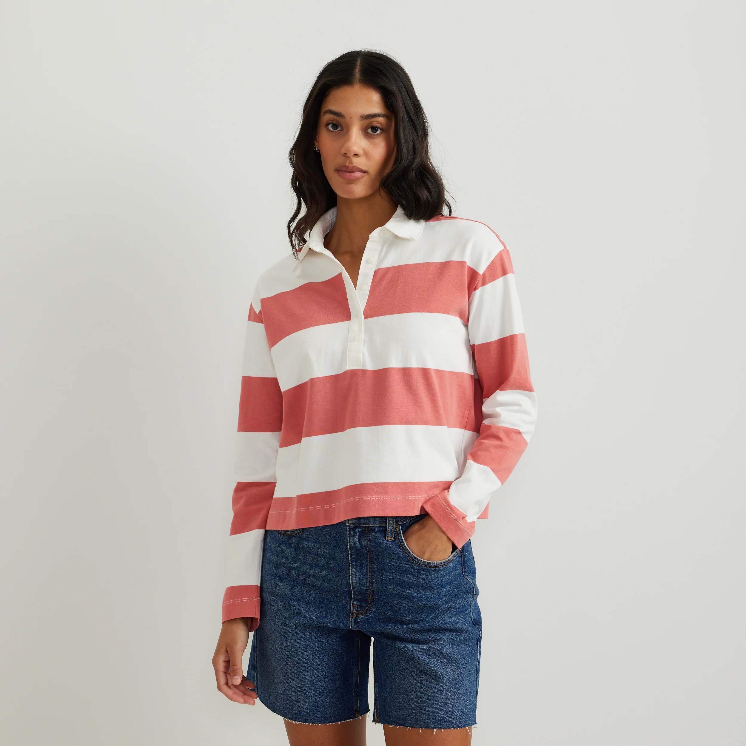 Women's Rugby Polo Shirt - Tangelo / Regular / M | Eddie Bauer US & CA
